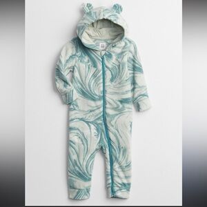 GAP Teal Marble Print Hoodie One-Piece